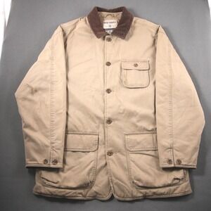 High Sierra Canvas Barn Corduroy Collar Work Plaid Quilted Lined Jacket Mens M